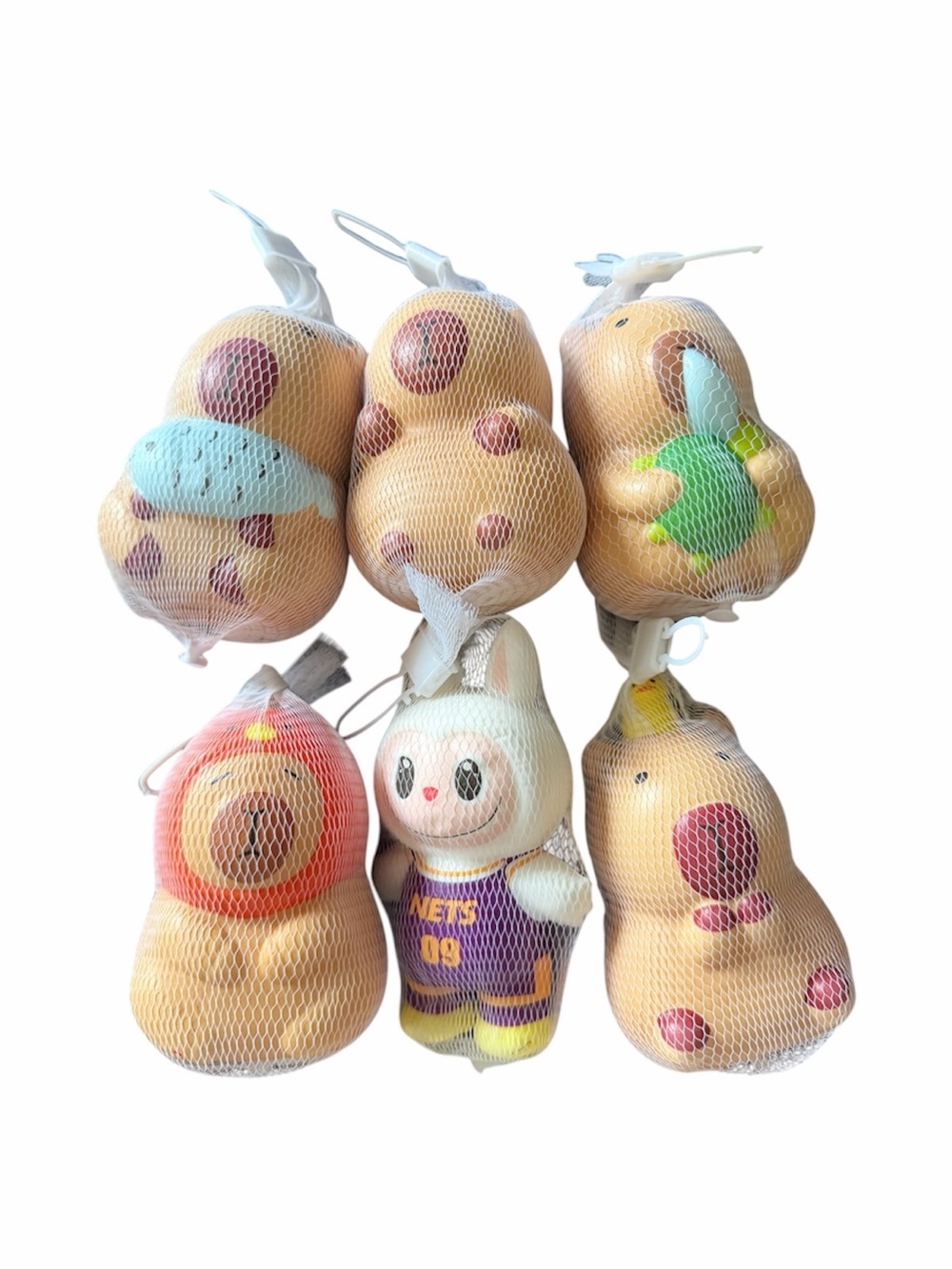 NWT-CAPYBARA & LABUBU-BUNDLE OF SIX SQUISHIES